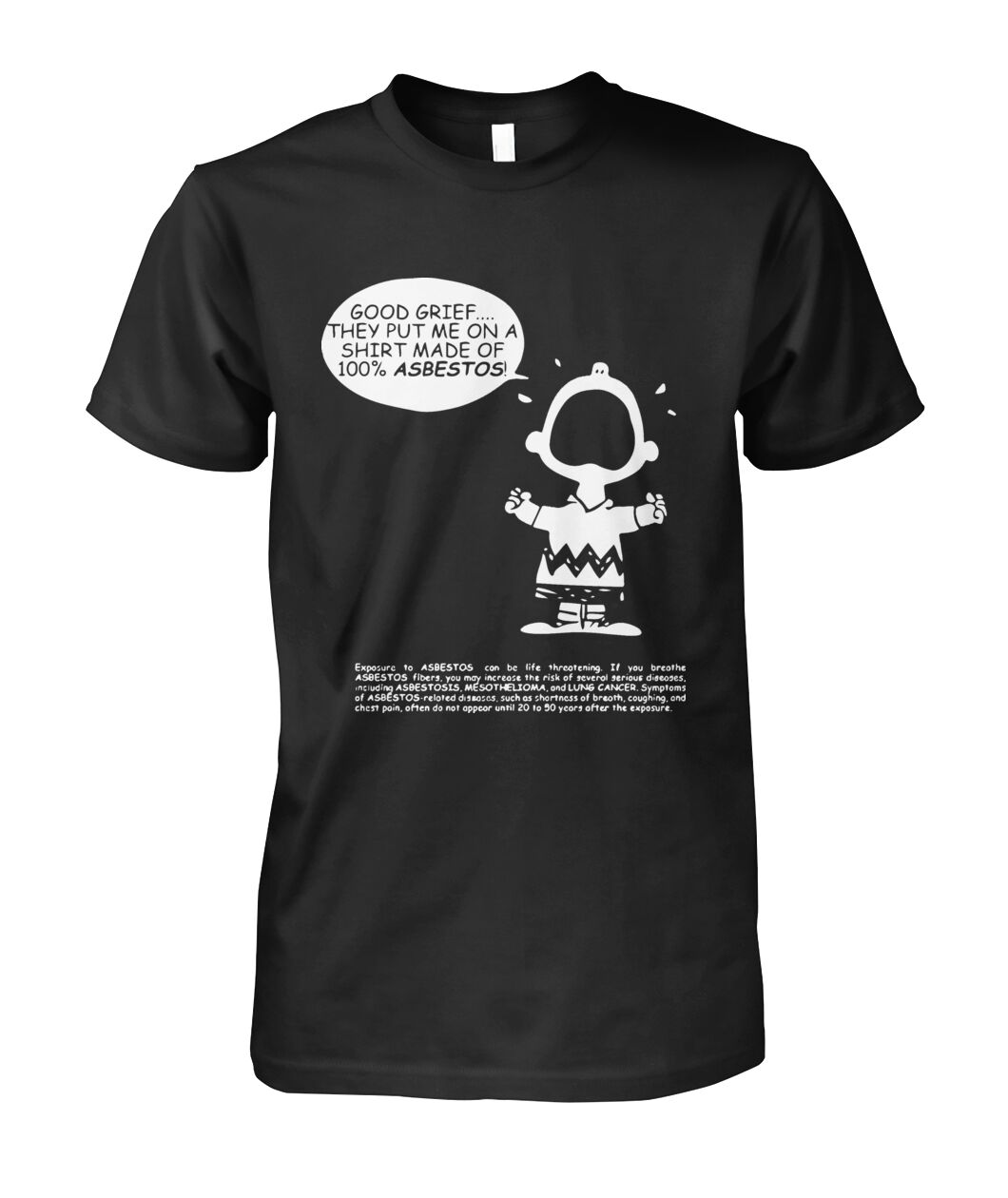 ASBESTOS 1984 プリントTシャツ ブラック Mサイズ Charlie Brown Asbestos Shirts - Viralstyle
