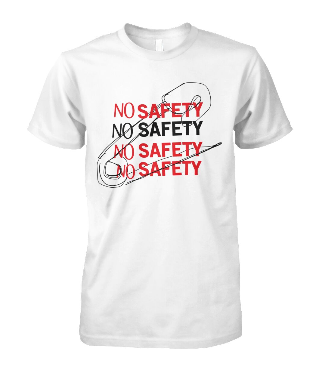 No Safety Pop Up T-Shirt - Punk Aesthetic Pin Graphic