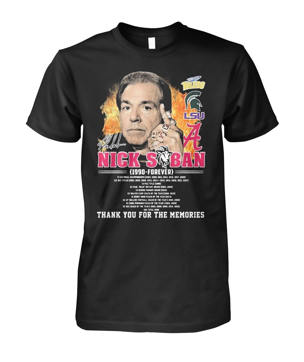 Nick Saban 1990 Forever Thank You For The Memories Shirt