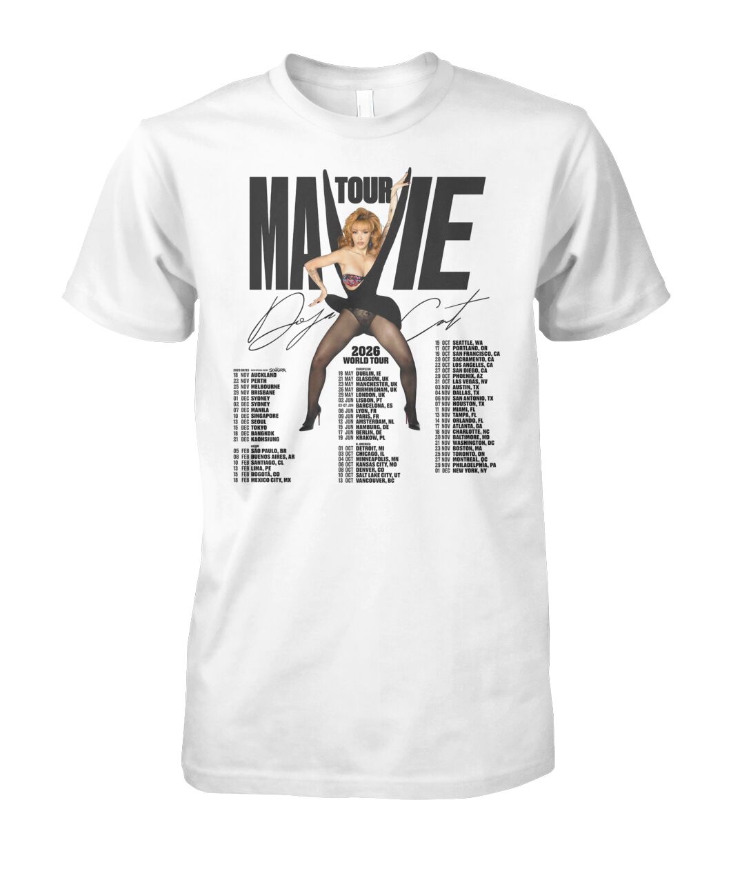 Doja Cat TOUR MA VIE Tシャツ　Lサイズ Doja Cat Tour Ma Vie World Tour 2026 Shirt - Viralstyle