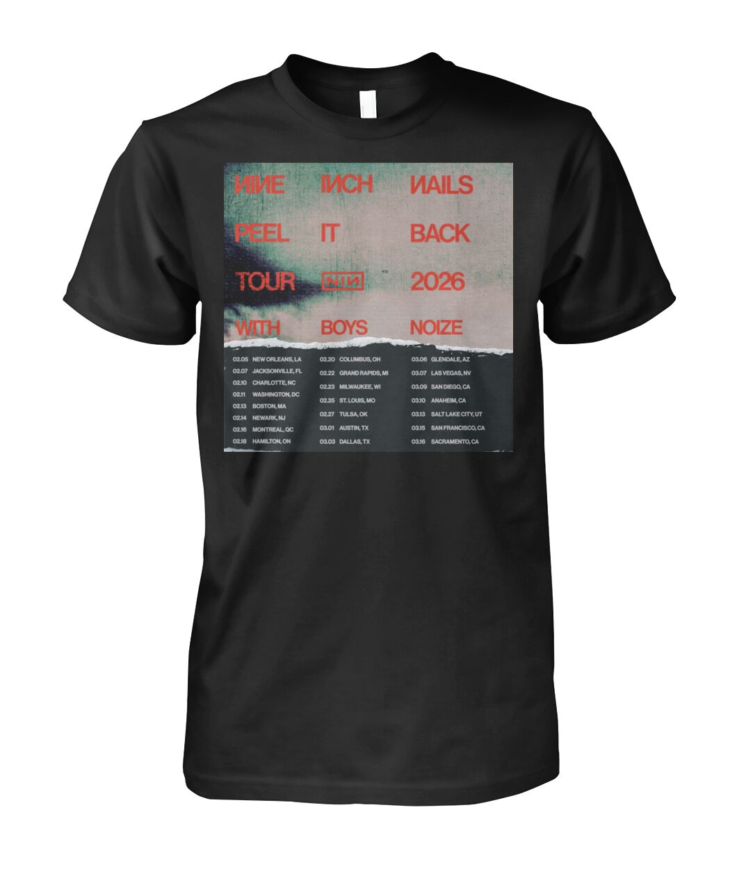 Nine Inch Nails Tour Peel It Back Tour 2026 Shirt - Viralstyle