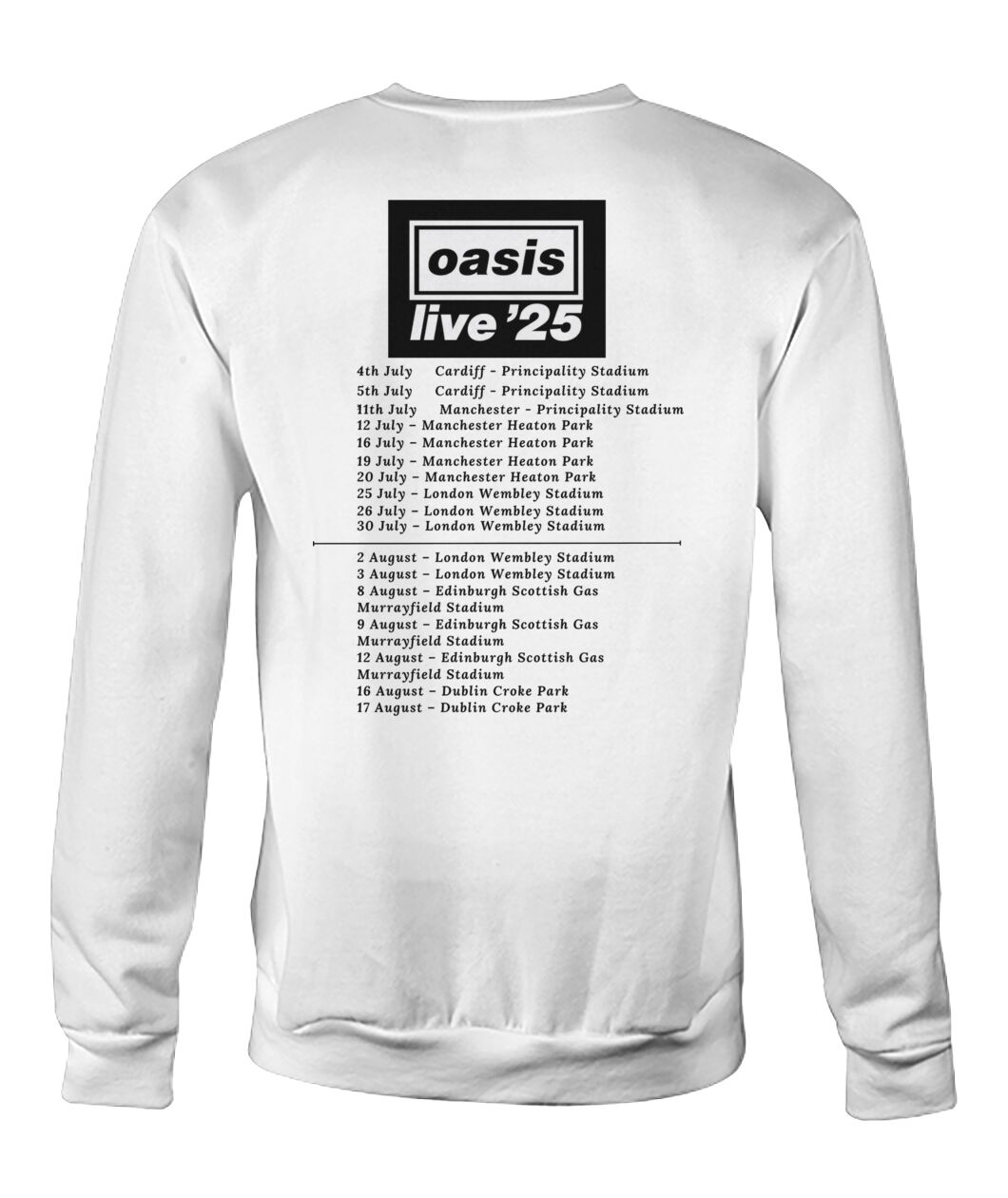 Liam Gallagher Knebworth Offizielles Oasis T-Shirt – Logo & "Definitely Maybe" Design, Schwarz Für Damen & Herren Oasis Band T-Shirt