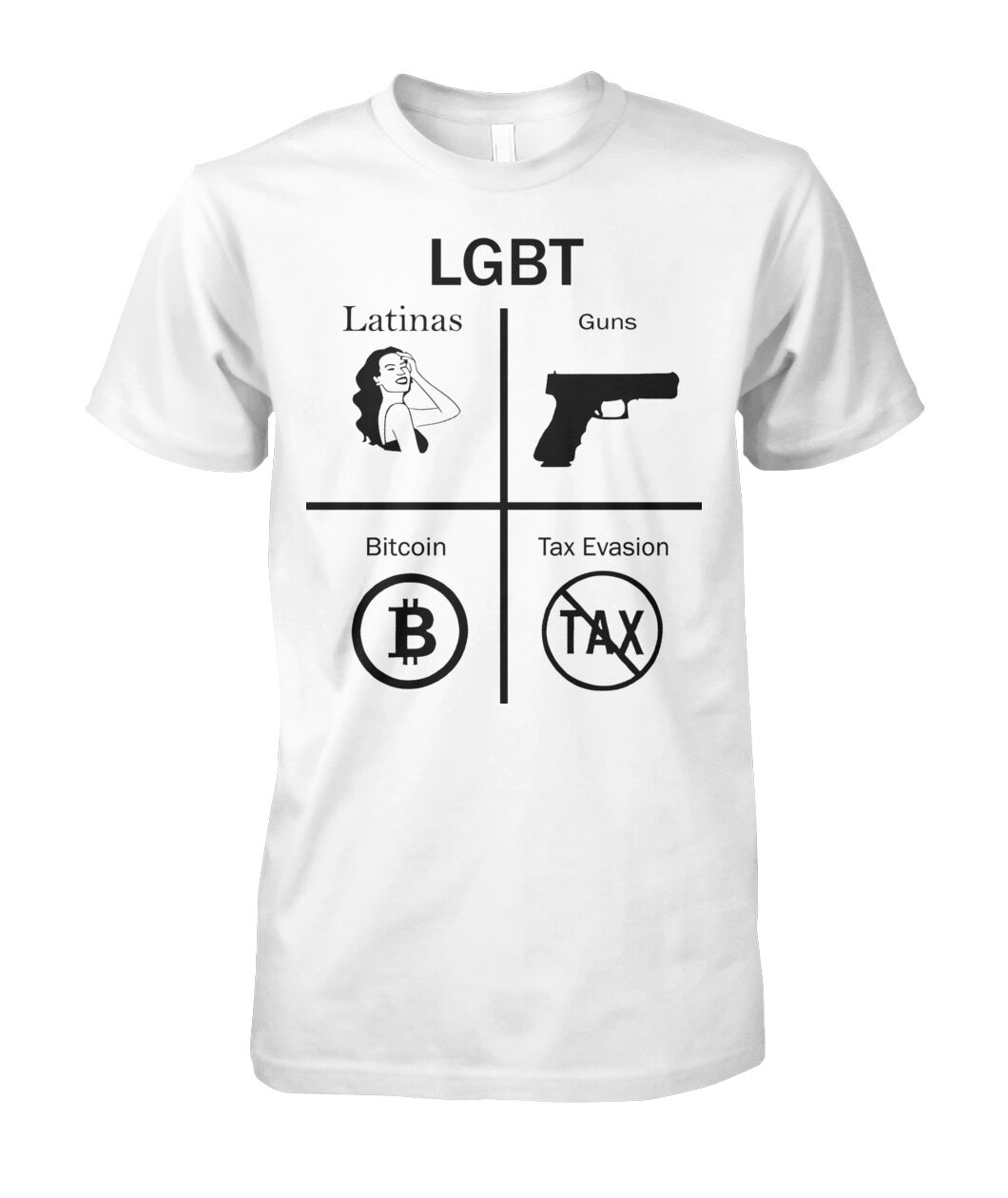 LGBT Latinas Gun Bitcoin Tax Evasion T-Shirt - Viralstyle